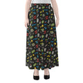 Video Game Gadgets Pattern Print Chiffon Maxi Skirt