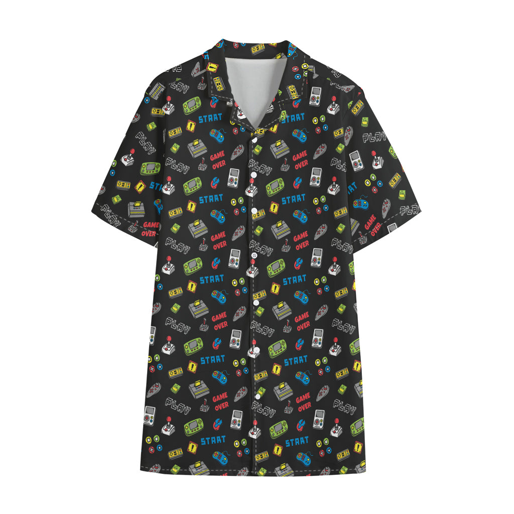 Video Game Gadgets Pattern Print Cotton Hawaiian Shirt