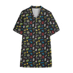 Video Game Gadgets Pattern Print Cotton Hawaiian Shirt