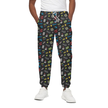Video Game Gadgets Pattern Print Cotton Pants