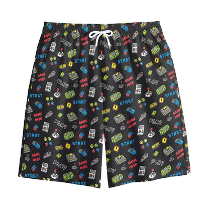 Video Game Gadgets Pattern Print Cotton Shorts