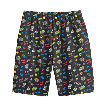 Video Game Gadgets Pattern Print Cotton Shorts