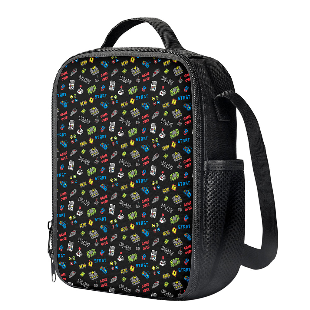 Video Game Gadgets Pattern Print Crossbody Lunch Bag
