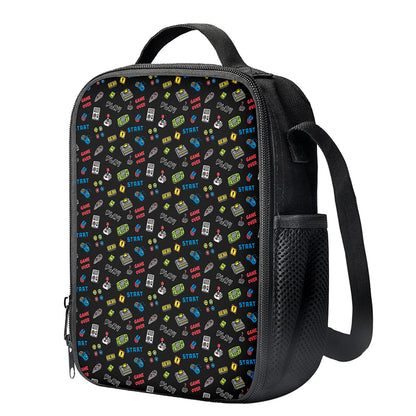 Video Game Gadgets Pattern Print Crossbody Lunch Bag