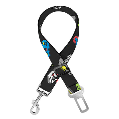 Video Game Gadgets Pattern Print Dog Seat Belt