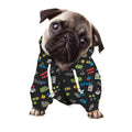 Video Game Gadgets Pattern Print Dog Zip Up Hoodie