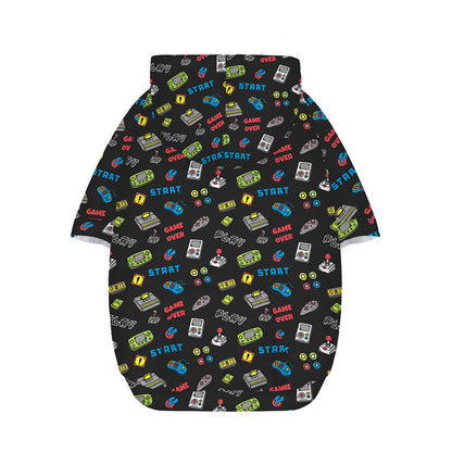 Video Game Gadgets Pattern Print Dog Zip Up Hoodie
