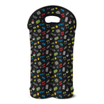 Video Game Gadgets Pattern Print Double Neoprene Wine Tote