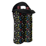 Video Game Gadgets Pattern Print Double Neoprene Wine Tote