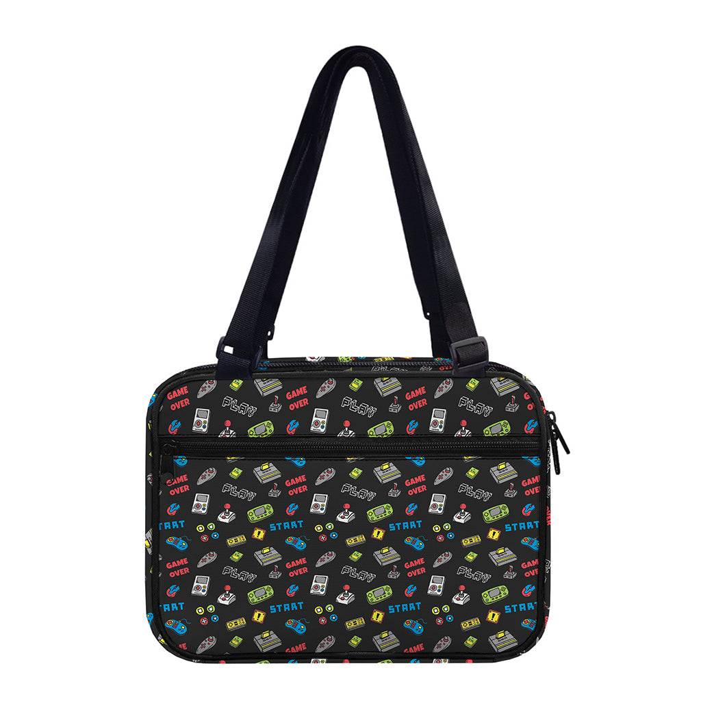 Video Game Gadgets Pattern Print Double Strap Bible Bag