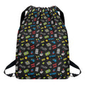 Video Game Gadgets Pattern Print Drawstring Backpack