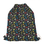 Video Game Gadgets Pattern Print Drawstring Bag