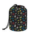 Video Game Gadgets Pattern Print Drawstring Makeup Bag