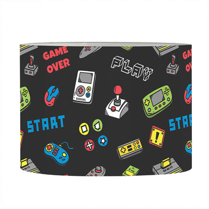 Video Game Gadgets Pattern Print Drum Lamp Shade