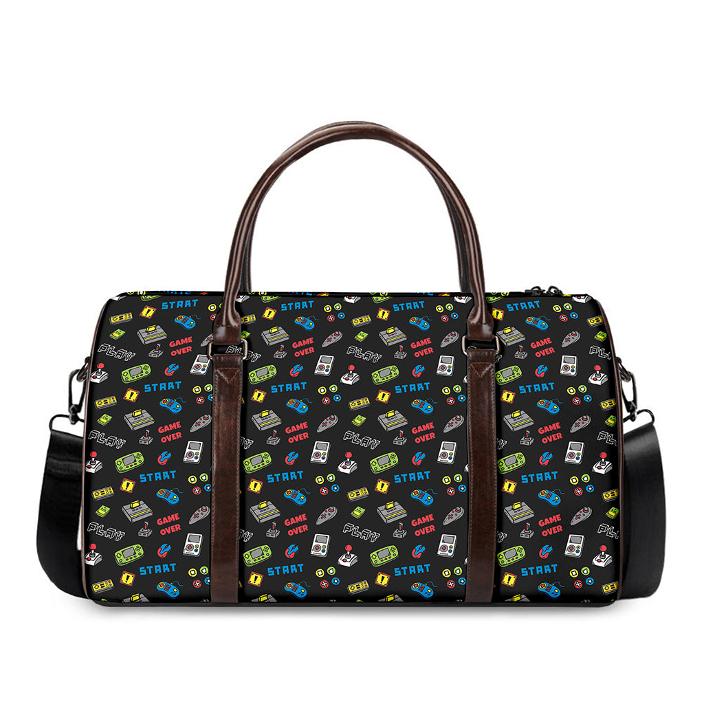 Video Game Gadgets Pattern Print Duffle Bag