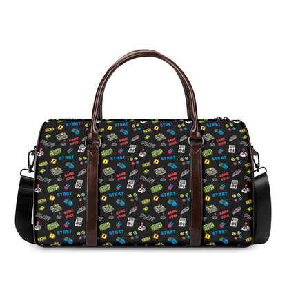 Video Game Gadgets Pattern Print Duffle Bag