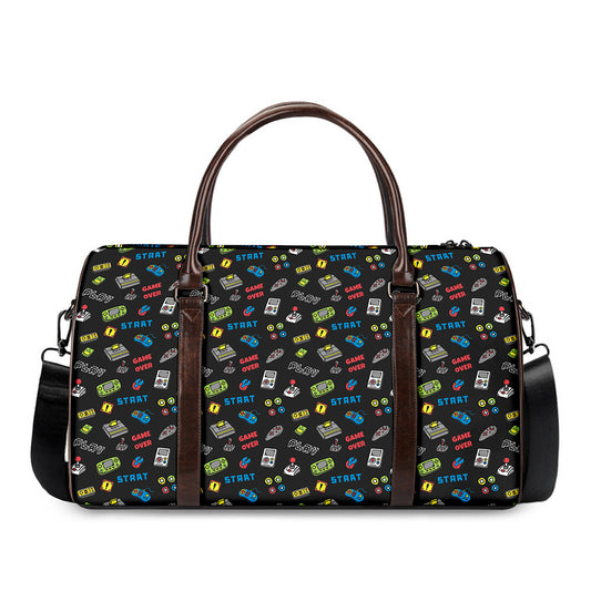 Video Game Gadgets Pattern Print Duffle Bag