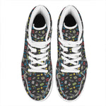 Video Game Gadgets Pattern Print High Top Leather Sneakers