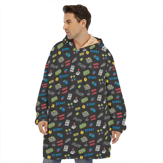 Video Game Gadgets Pattern Print Hoodie Blanket