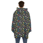 Video Game Gadgets Pattern Print Hoodie Blanket