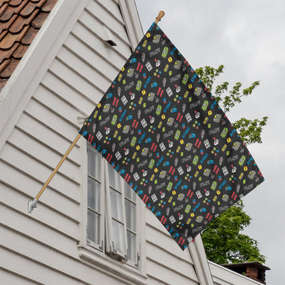 Video Game Gadgets Pattern Print House Flag