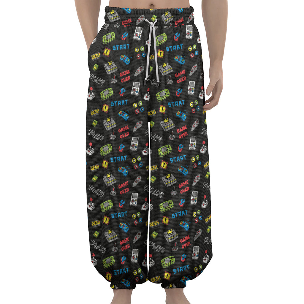 Video Game Gadgets Pattern Print Lantern Pants