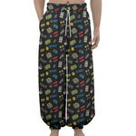Video Game Gadgets Pattern Print Lantern Pants