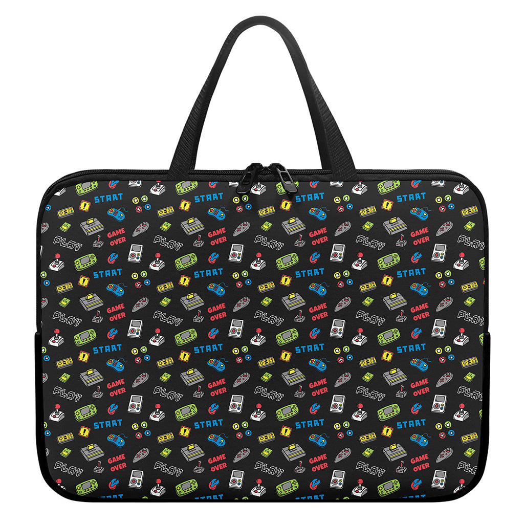 Video Game Gadgets Pattern Print Laptop Sleeve With Handle