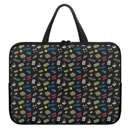Video Game Gadgets Pattern Print Laptop Sleeve With Handle