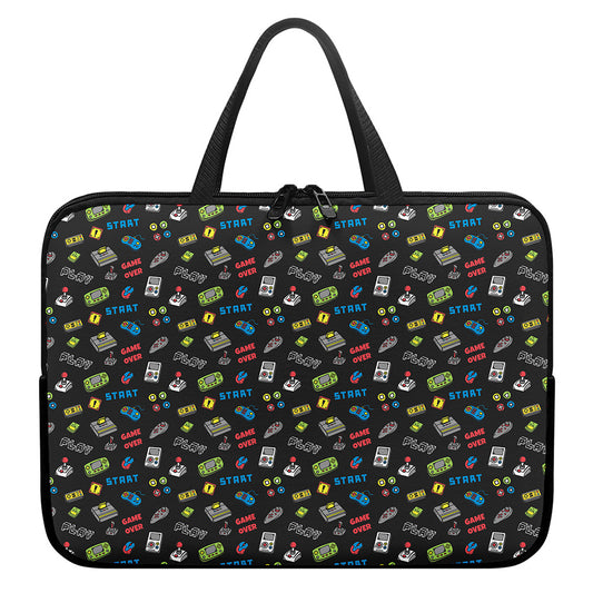 Video Game Gadgets Pattern Print Laptop Sleeve With Handle