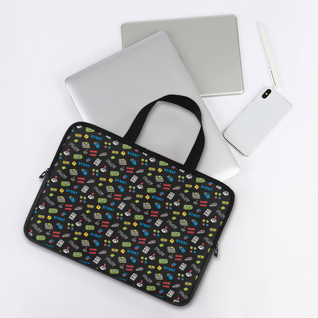 Video Game Gadgets Pattern Print Laptop Sleeve With Handle