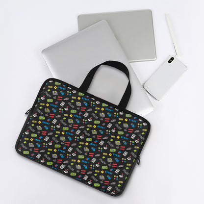 Video Game Gadgets Pattern Print Laptop Sleeve With Handle