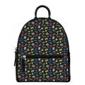 Video Game Gadgets Pattern Print Leather Backpack