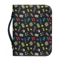 Video Game Gadgets Pattern Print Leather Bible Cover
