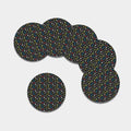 Video Game Gadgets Pattern Print Leather Coaster Set