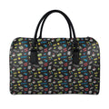 Video Game Gadgets Pattern Print Leather Duffel Bag