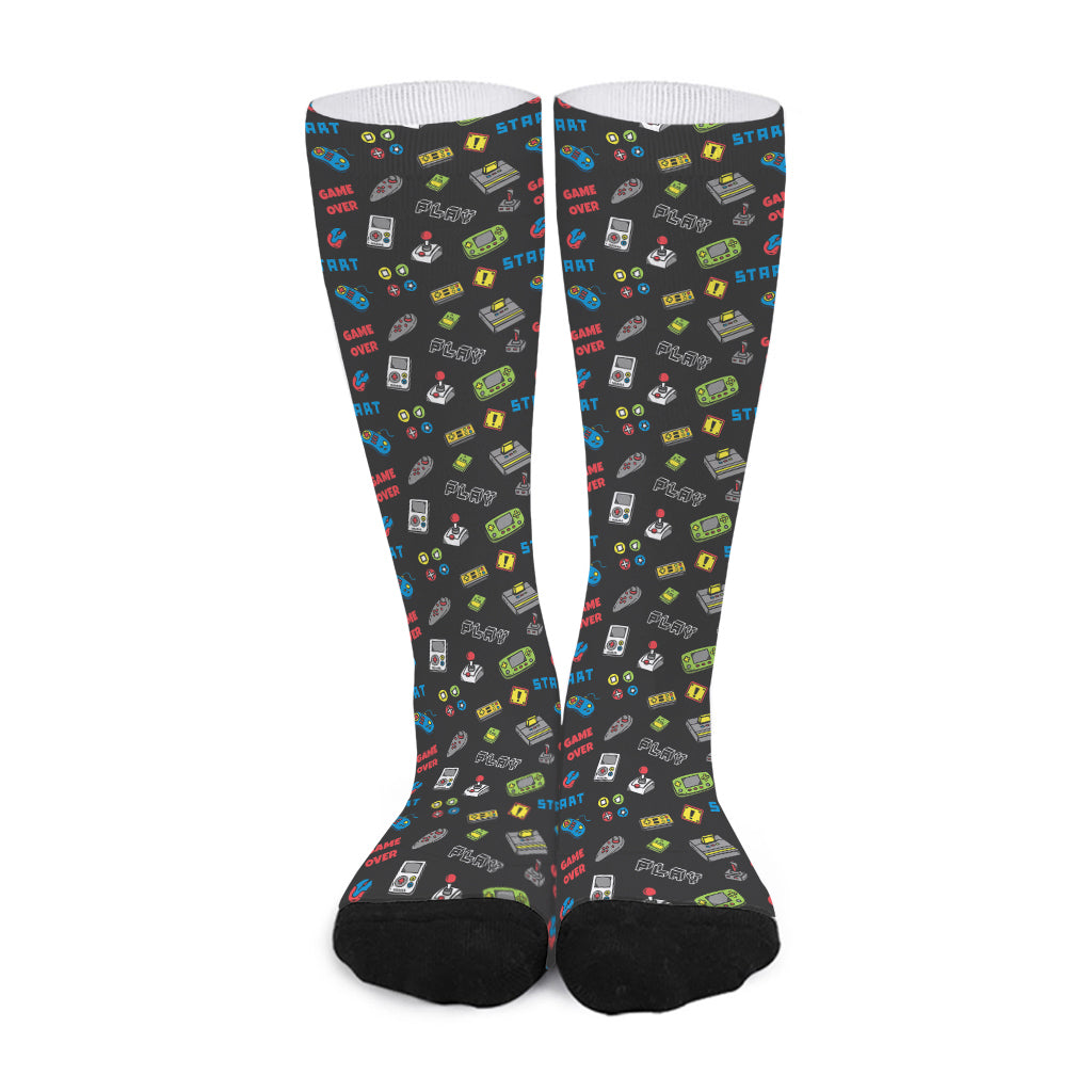 Video Game Gadgets Pattern Print Long Socks