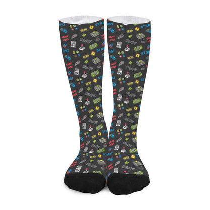 Video Game Gadgets Pattern Print Long Socks