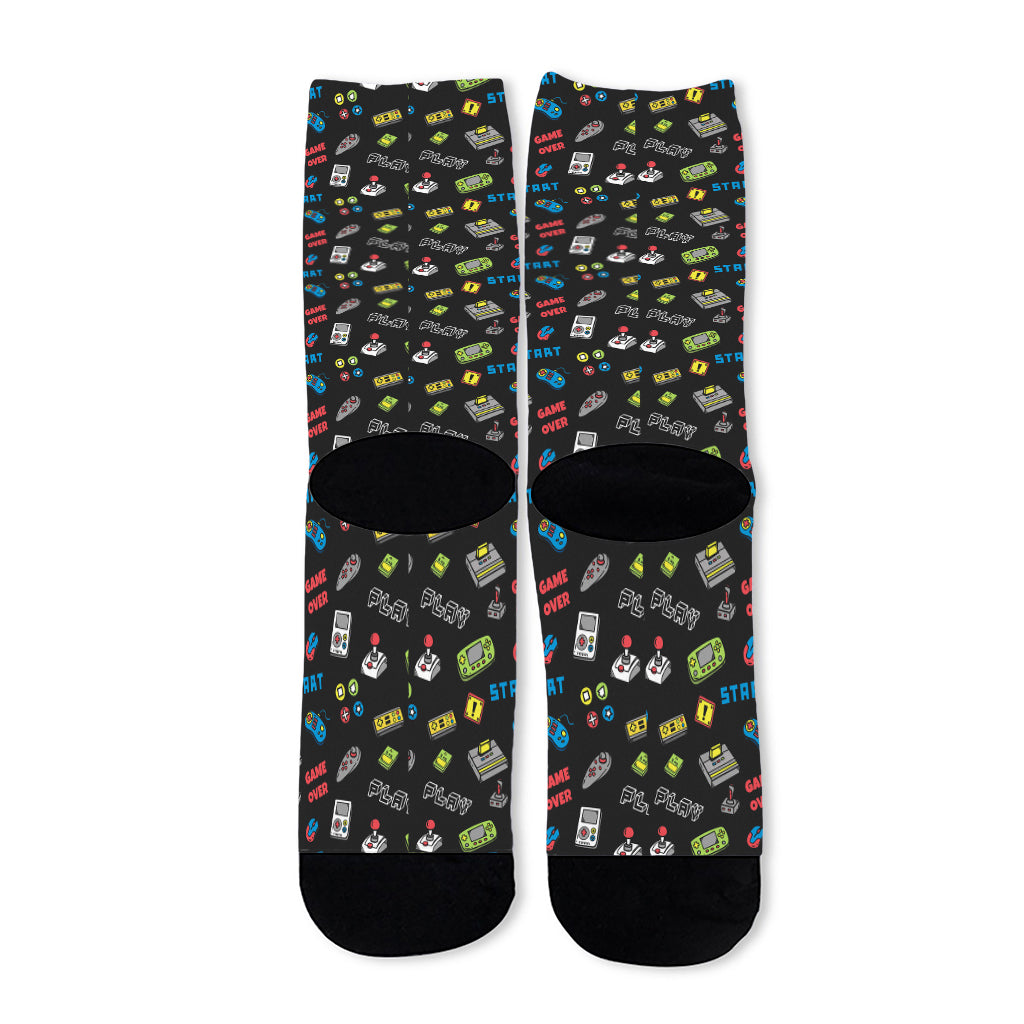 Video Game Gadgets Pattern Print Long Socks