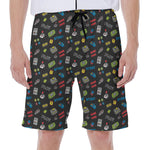 Video Game Gadgets Pattern Print Men's Beach Shorts