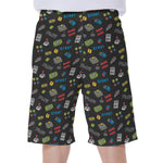 Video Game Gadgets Pattern Print Men's Beach Shorts