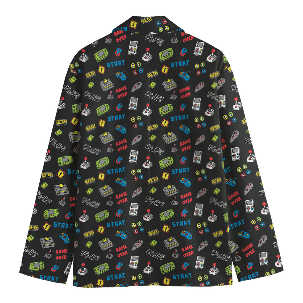 Video Game Gadgets Pattern Print Men's Blazer