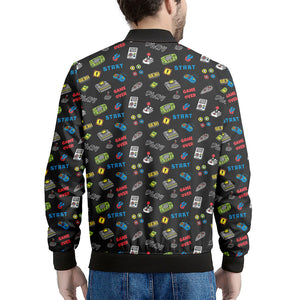 Video Game Gadgets Pattern Print Men's Bomber Jacket