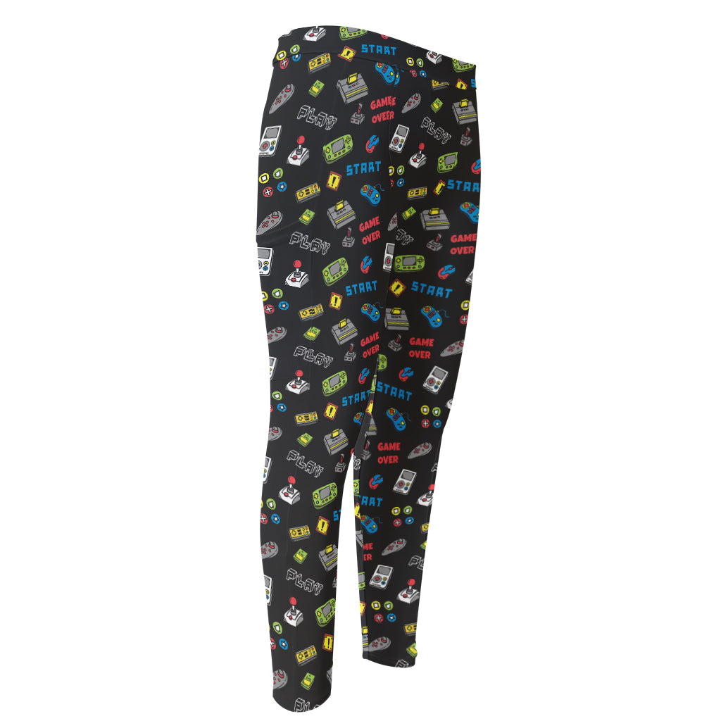 Video Game Gadgets Pattern Print Men's Compression Pants