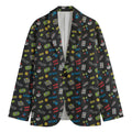 Video Game Gadgets Pattern Print Men's Cotton Blazer