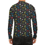 Video Game Gadgets Pattern Print Men's Long Sleeve Rash Guard
