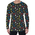 Video Game Gadgets Pattern Print Men's Long Sleeve T-Shirt