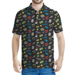 Video Game Gadgets Pattern Print Men's Polo Shirt