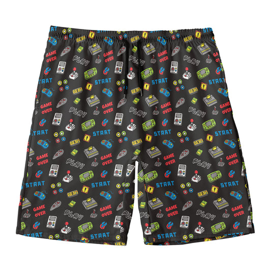 Video Game Gadgets Pattern Print Men's Swim Trunks
