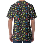 Video Game Gadgets Pattern Print Men's Velvet T-Shirt